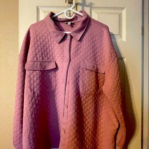 Lilac (mauve) button up quilted shacket.